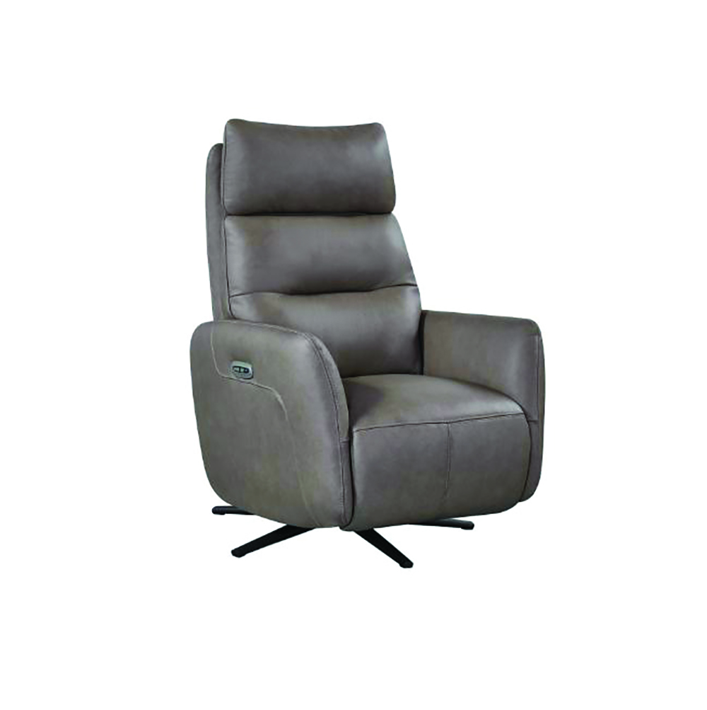Siena Power Swivel Recliner - Dark Taupe Leather