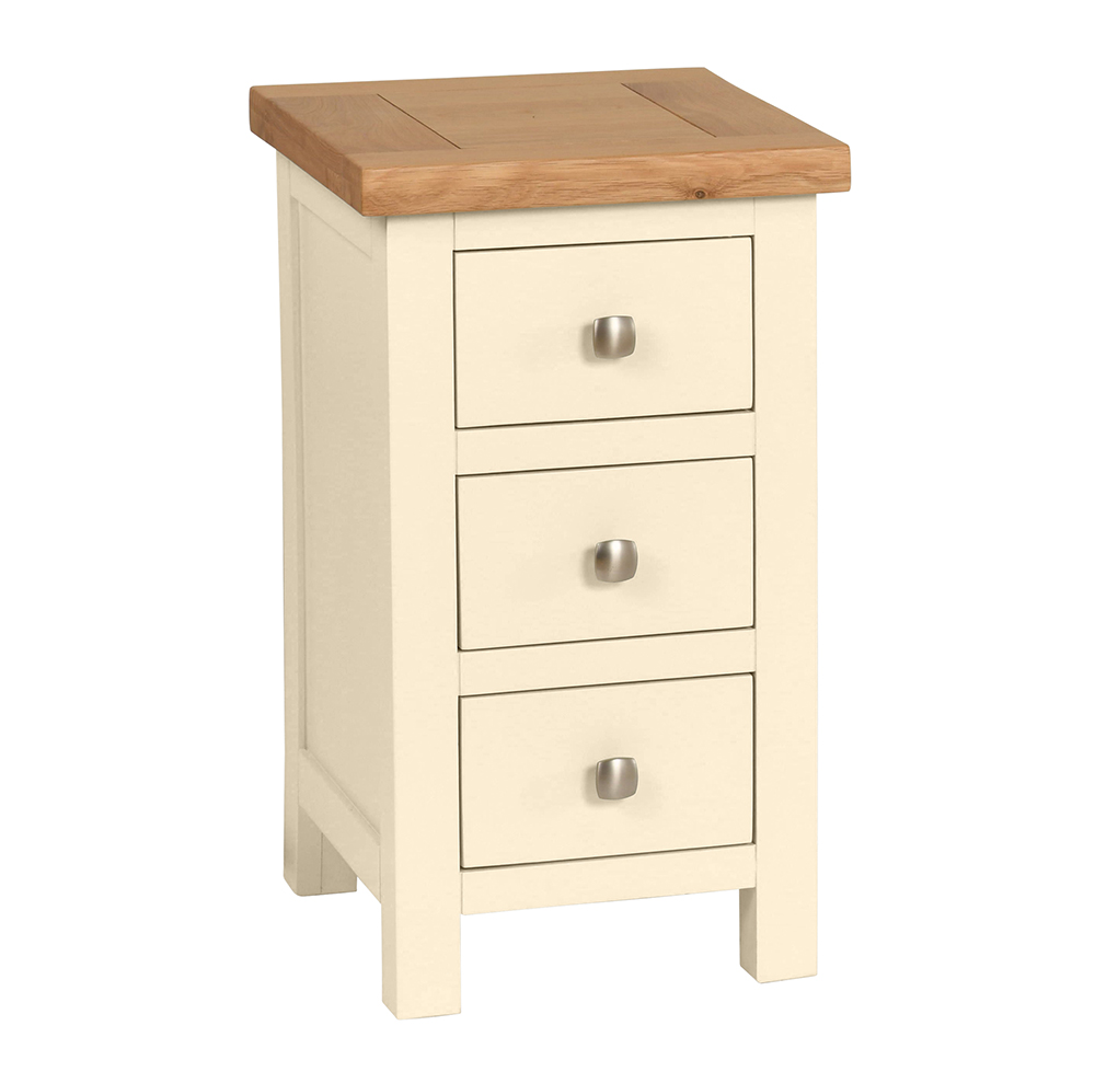 Maiden Oak Painted Compact 3 Drawer Bedside