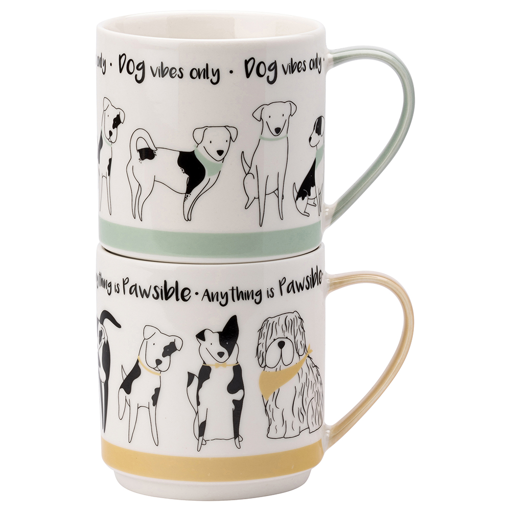 DMD Playful Pets Stacking Mugs - Dog