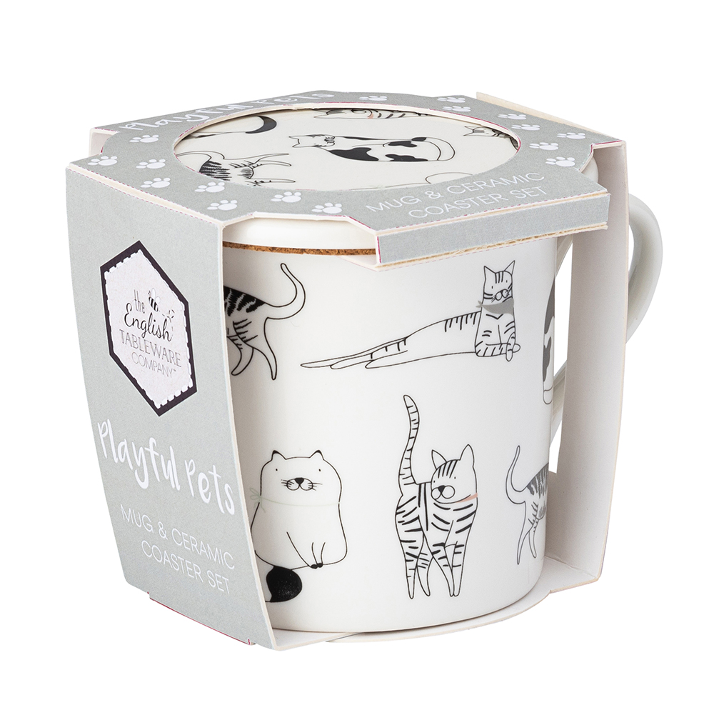 DMD Playful Pets Mug & Coaster Set - Cat