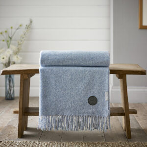 TLC Arthington Supersoft Faux Cashmere Throw- Denim