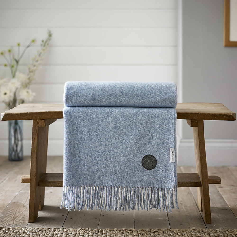 TLC Arthington Supersoft Faux Cashmere Throw- Denim