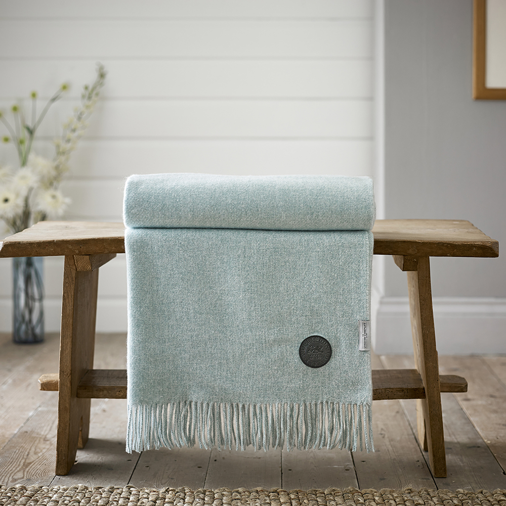 TLC Arthington Supersoft Faux Cashmere Throw - Duck Egg 