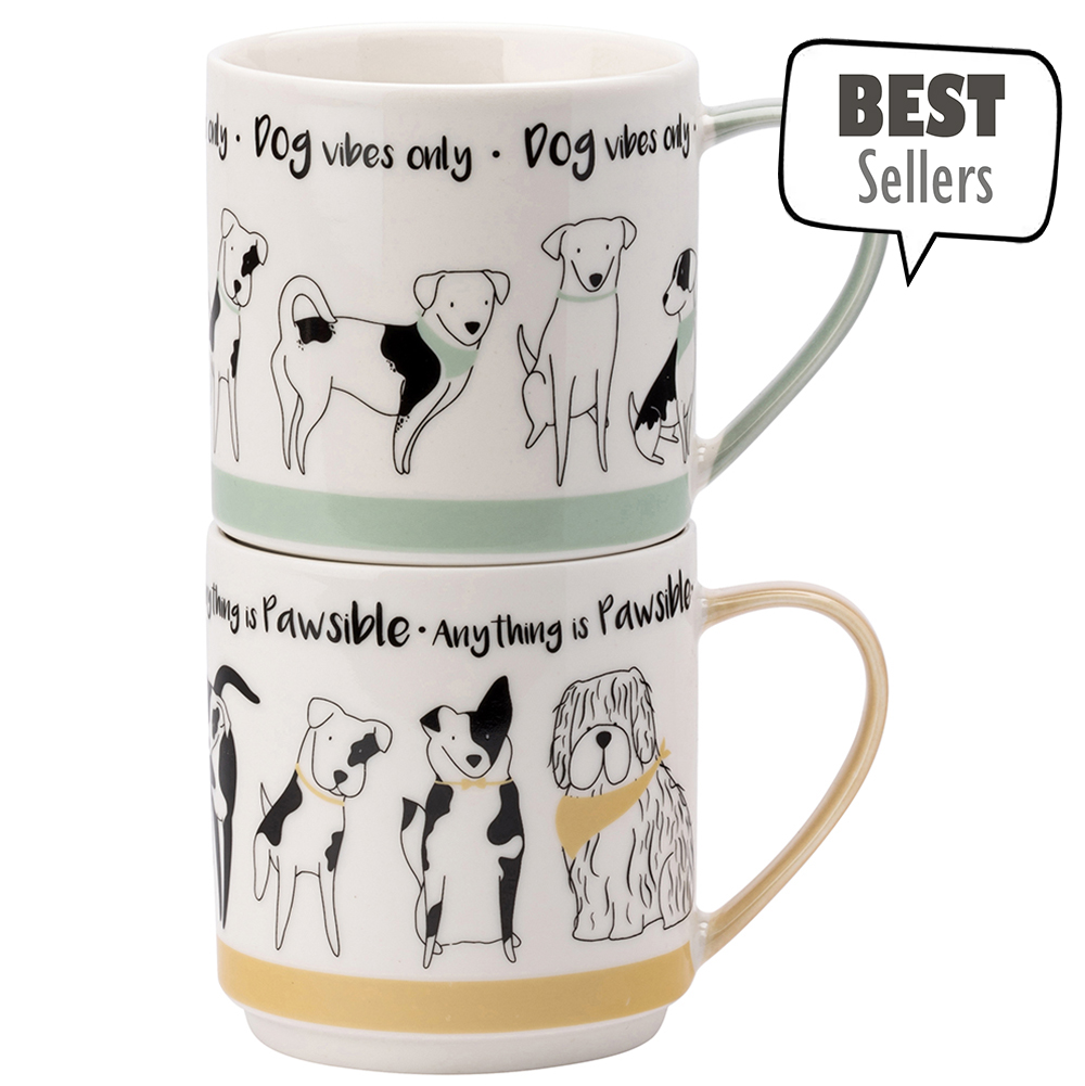 DMD Playful Pets Stacking Mugs - Dog