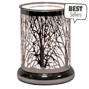 Electric Wax Melter Touch - Silver Silhouette Forest 17cm